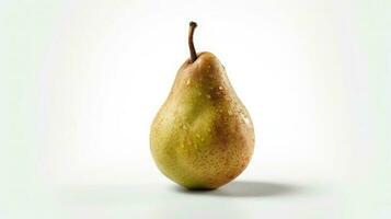 Ripe pear on white background. Isolated with clipping path photo