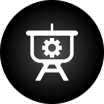 Setting Presentation Line Icon vector