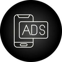 icono de vector de publicidad móvil