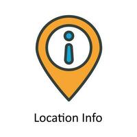 Location Info vector  Fill  outline Icon Design illustration. Location and Map Symbol on White background EPS 10 File