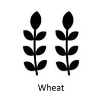 Wheat vector    Solid Icon Design illustration. Agriculture  Symbol on White background EPS 10 File