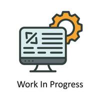 Work In Progress vector  Fill outline Icon Design illustration. Work in progress Symbol on White background EPS 10 File