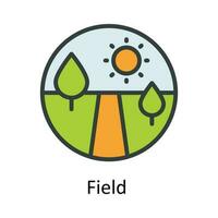 Field  vector  Fill  outline Icon Design illustration. Agriculture  Symbol on White background EPS 10 File