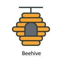 Beehive vector  Fill  outline Icon Design illustration. Agriculture  Symbol on White background EPS 10 File