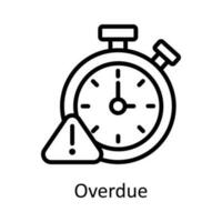 Overdue  vector  outline Icon Design illustration. Time Management Symbol on White background EPS 10 File
