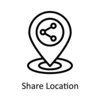 Share Location vector    outline Icon Design illustration. Location and Map Symbol on White background EPS 10 File