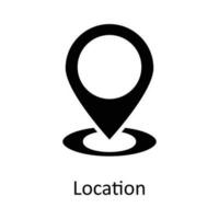 ubicación vector sólido icono diseño ilustración. ubicación y mapa símbolo en blanco antecedentes eps 10 archivo