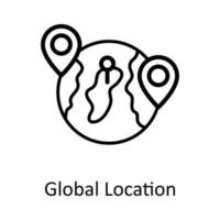 Global Location vector    outline Icon Design illustration. Location and Map Symbol on White background EPS 10 File