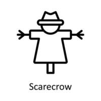 Scarecrow vector    outline Icon Design illustration. Agriculture  Symbol on White background EPS 10 File