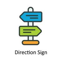 Direction Sign vector  Fill  outline Icon Design illustration. Location and Map Symbol on White background EPS 10 File