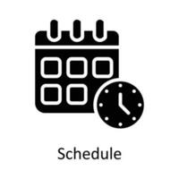 calendario vector sólido icono diseño ilustración. hora administración símbolo en blanco antecedentes eps 10 archivo