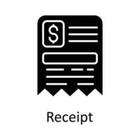 Receipt vector Solid Icon Design illustration. Taxes Symbol on White background EPS 10 File