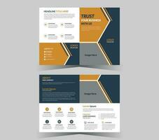 Bifold brochure template and vector design.