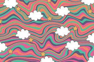 Psychedelic groovy background. Abstract wavy background. vector