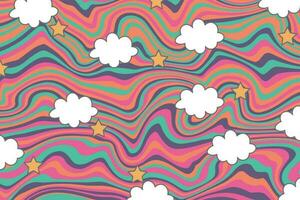 Psychedelic groovy background. Abstract wavy background. vector