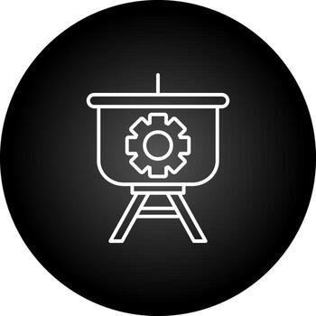 icono de vector de presentación de configuración