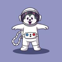 cute dog astronaut vector