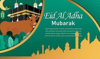 Eid Al Adha Islamic celebration background vector