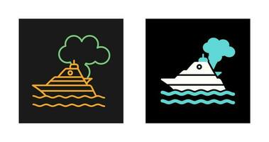 icono de vector de contaminación de barco