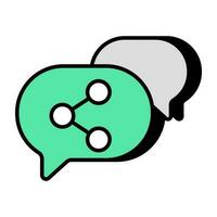 An icon design of share chat vector