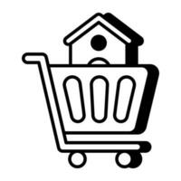 Creative design icon of home shopping vector