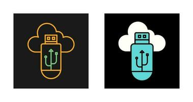 icono de vector de nube usb