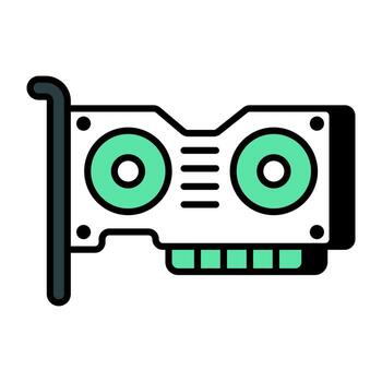 Conceptual flat design icon of pci card vector