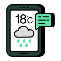 Mobile weather app icon in premium style vector