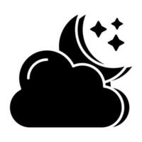 An icon design of cloudy night vector