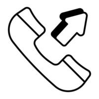A colored design icon of outgoing call vector