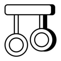 Vector design of gymnastic rings, linear icon