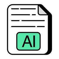 Editable design icon of ai file vector