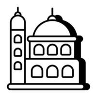 icono de descarga premium de la mezquita vector