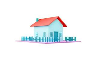 3d rendering Home on white background illustration photo