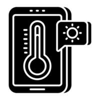 Mobile meteorology icon in premium style vector
