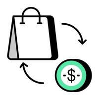 Conceptual flat design icon of cash on delivery vector