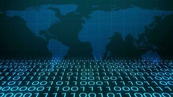 Digital Binary Code Random Number Technology Business World Map Background photo