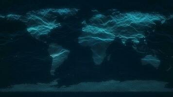 Abstract Digital Network Particle World Map Sea Wave Stream Technology Dot Background photo