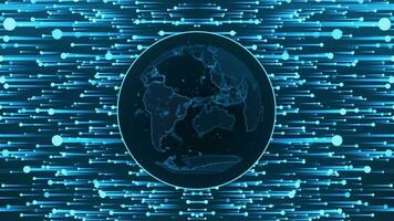Digital Earth Lines Stream Data World Technology Network Business Economy Background photo