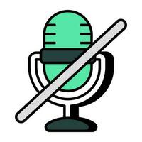 icono de No mic en plano diseño vector