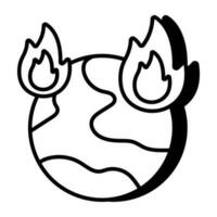 An icon design of global warming vector