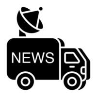 An editable design icon of news van vector