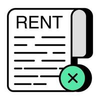 Modern design icon of no rent paper vector