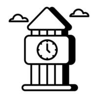 Modern design icon of clock tower vector