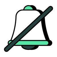 Editable design icon of no bell vector
