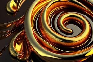 Abstract golden fluid swirl background by lexica.art photo