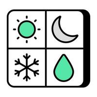 A flat design icon of seasons vector