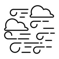 Editable design icon of windy cloud vector