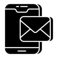 conceptual sólido diseño icono móvil correo vector