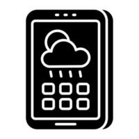 Mobile weather app icon in premium style vector